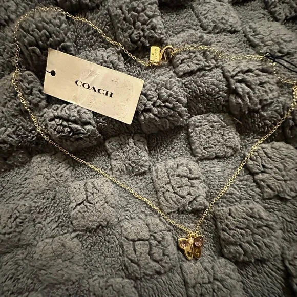NWT COACH Butterfly Short Pendant Necklace (Multi) Necklace - Picture 6 of 7